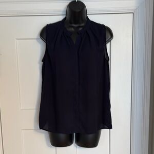 Collective Concepts Blue Blouse with Elegant High Neck